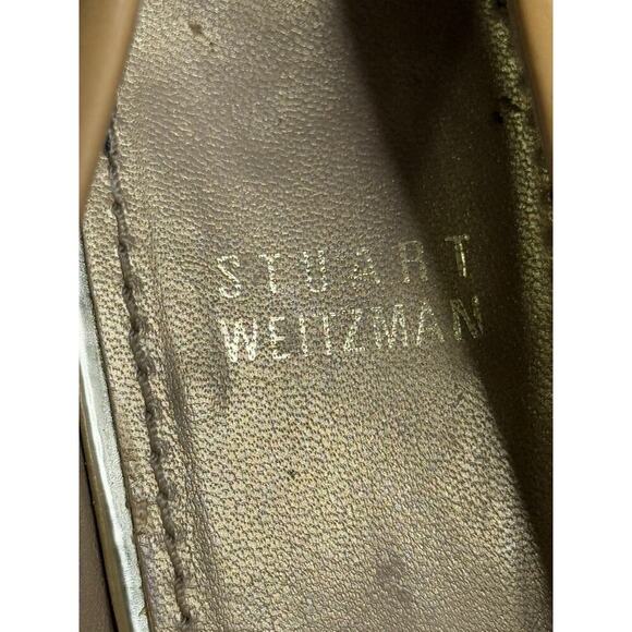 Stuart Weitzman Tan High Heels Peep-Toe Patent Leather Pumps Size 10 Womens - Picture 7 of 14